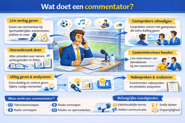 Alles over het beroep commentator Wat doet een commentator